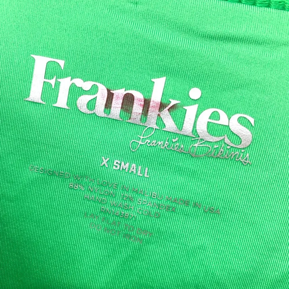 Frankie's Bikinis Women's Size XS High Waist Bikini Swim Bottom Green NWOT*